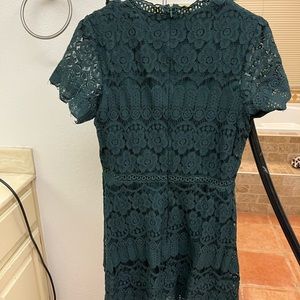 Green lace dress